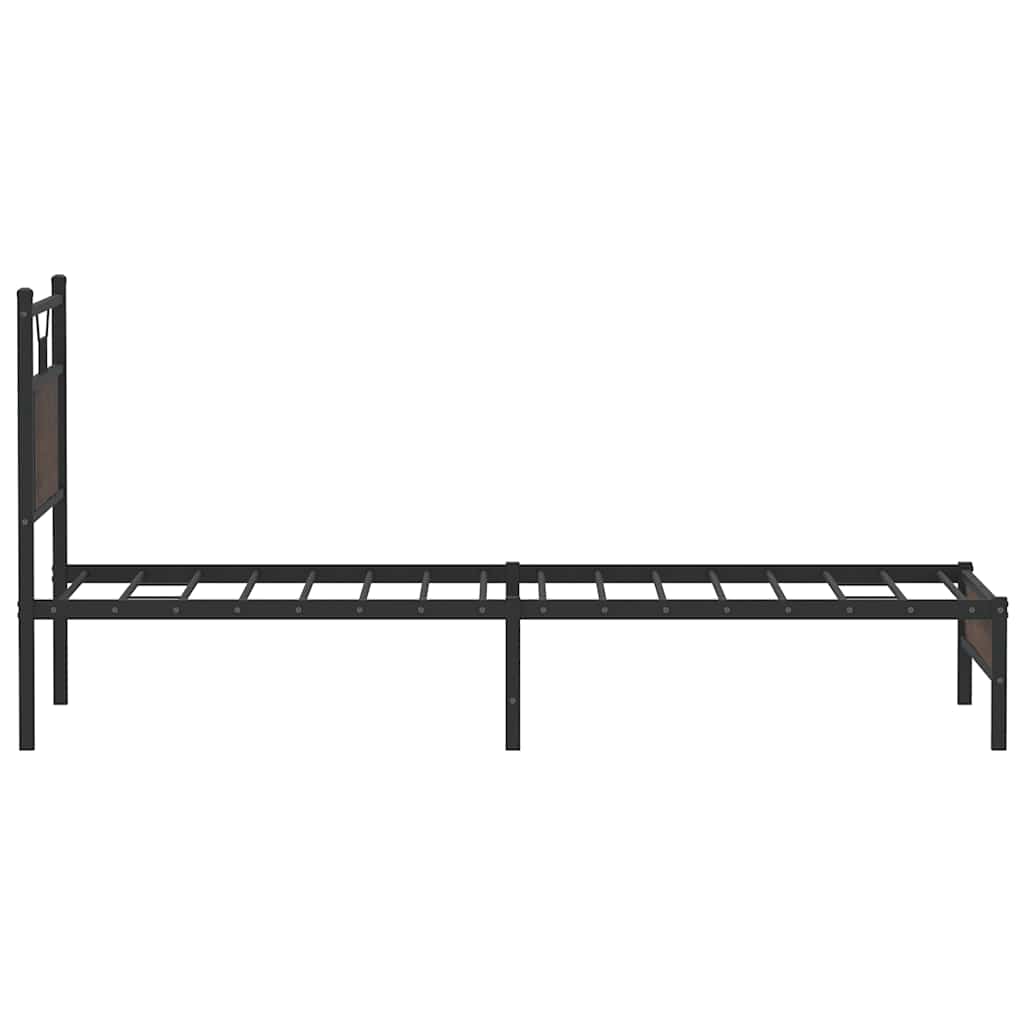 Sengeramme uten madrass brun eik 75x190 cm konstruert tre