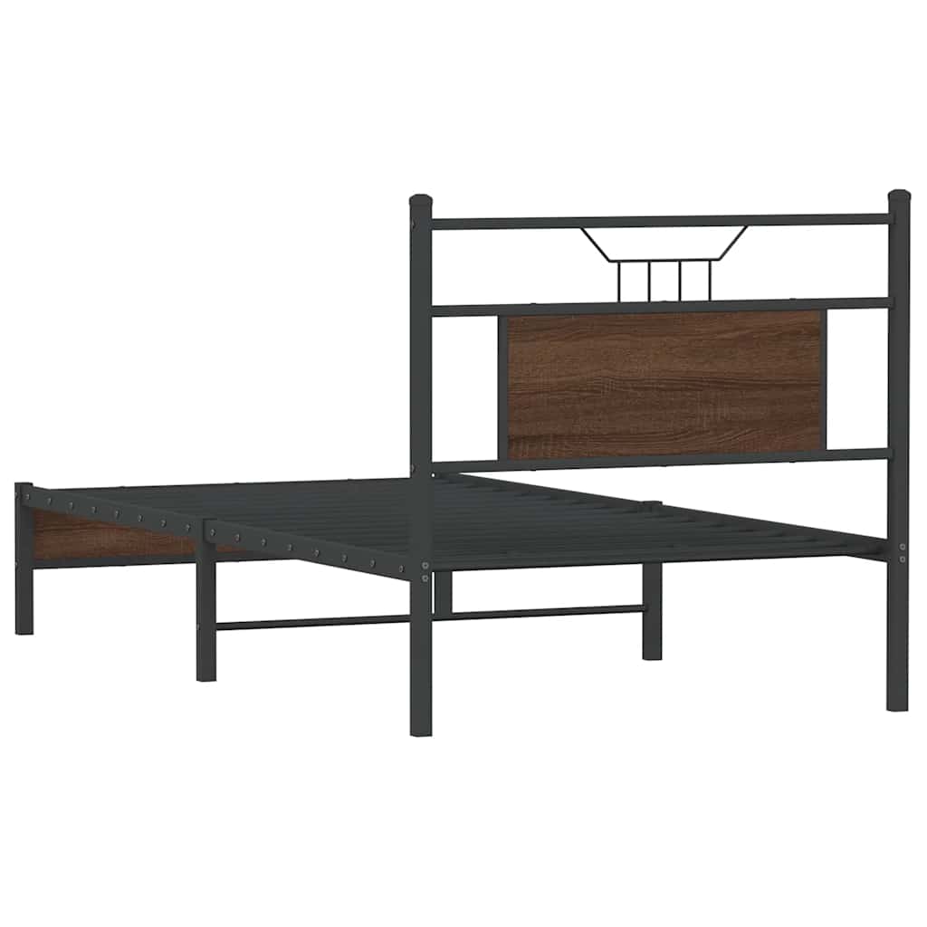 Sengeramme uten madrass brun eik 75x190 cm konstruert tre