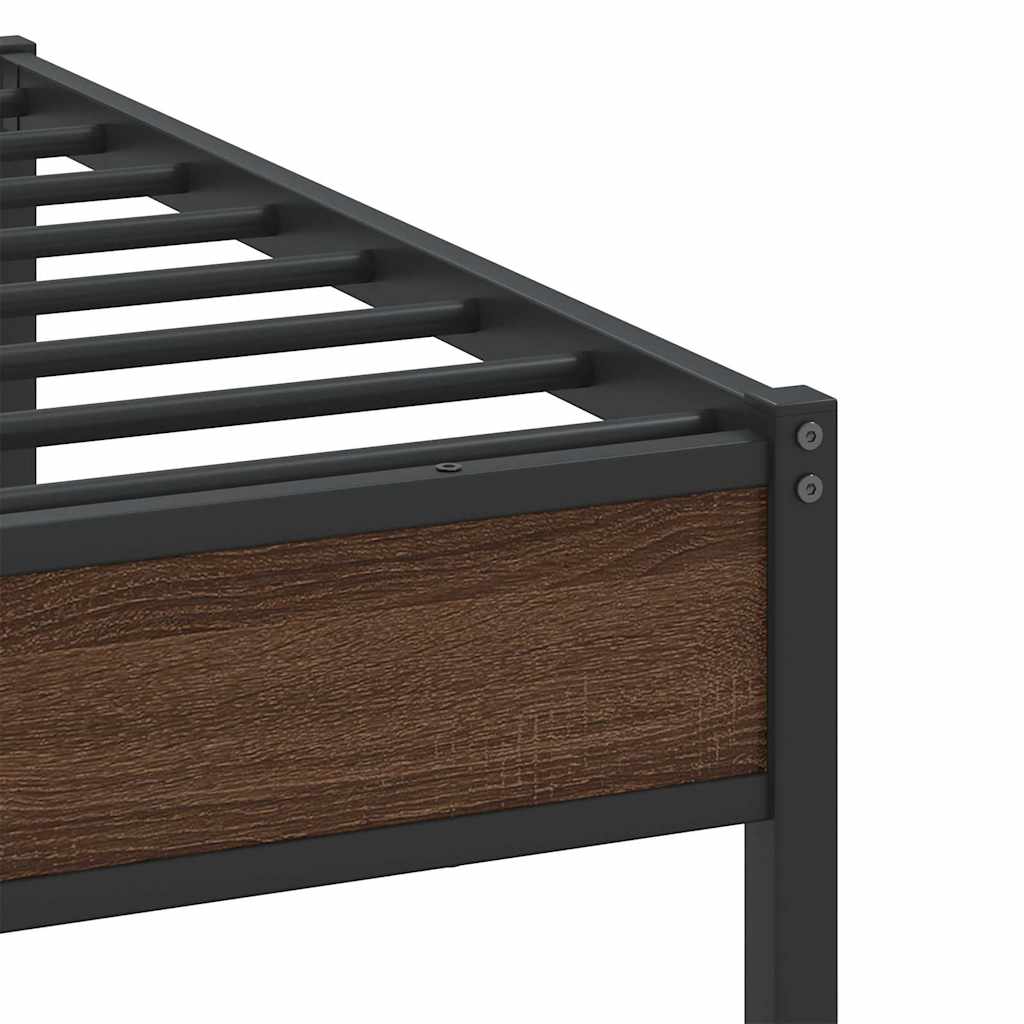 Sengeramme uten madrass brun eik 100x200 cm konstruert tre