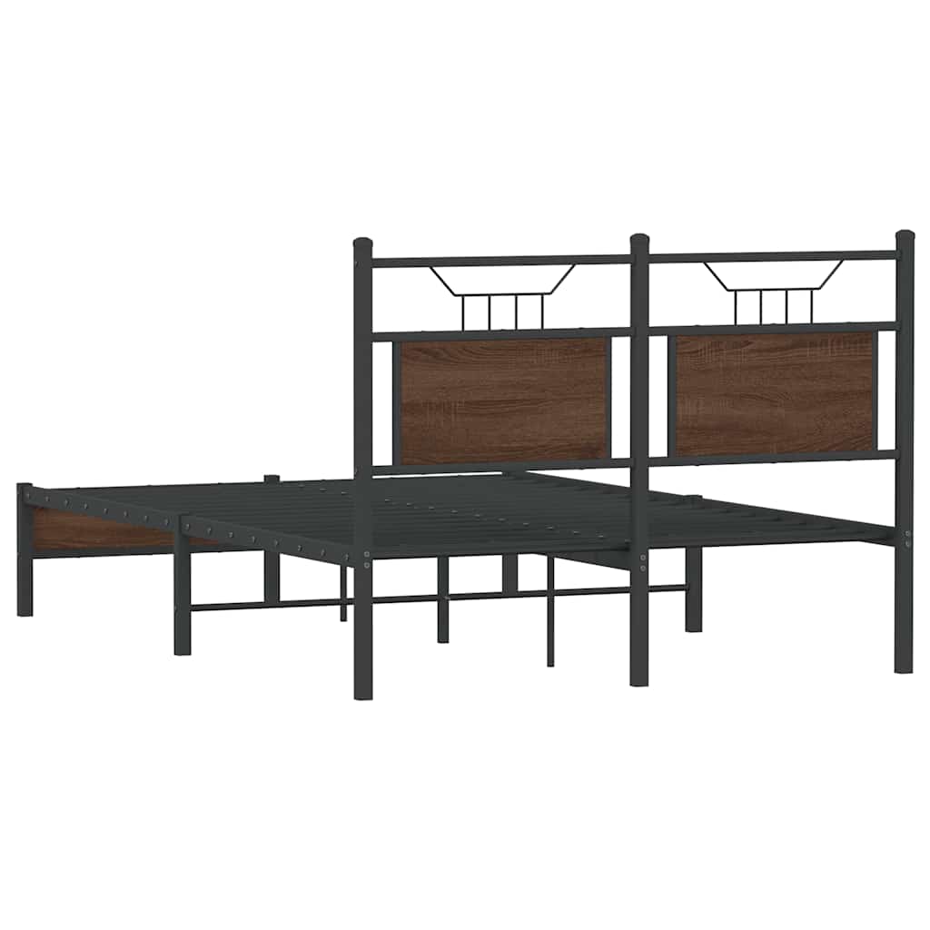 Sengeramme uten madrass brun eik 120x200 cm konstruert tre