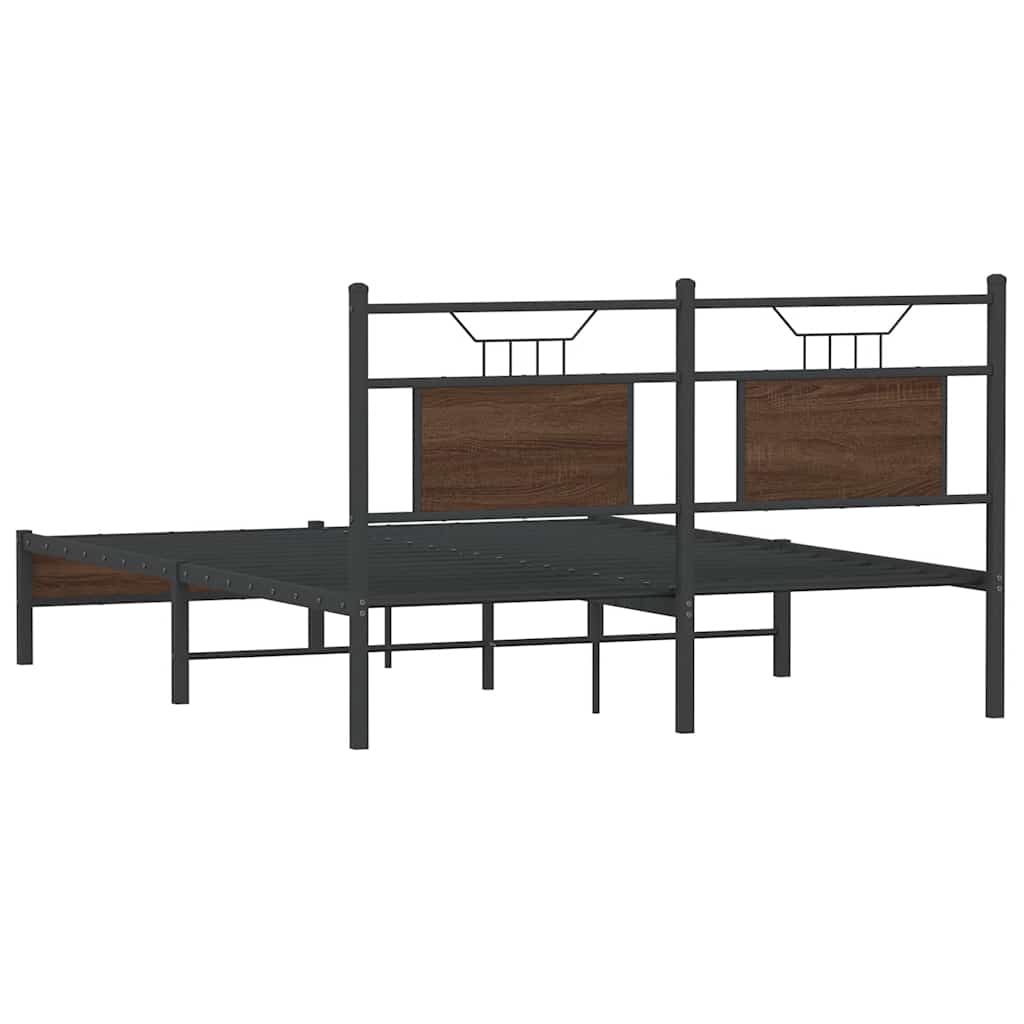 Sengeramme uten madrass brun eik 150x200 cm konstruert tre
