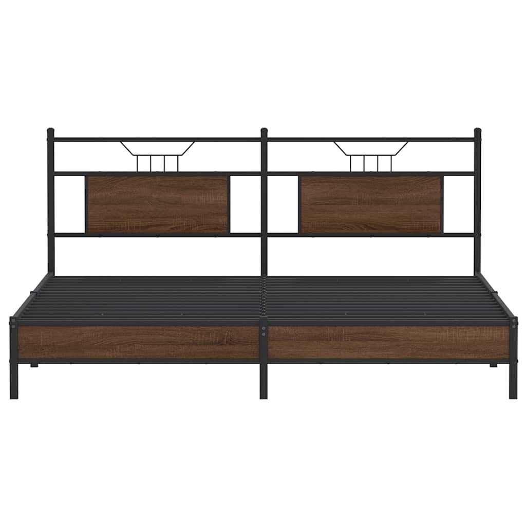 Sengeramme uten madrass brun eik 160x200 cm konstruert tre