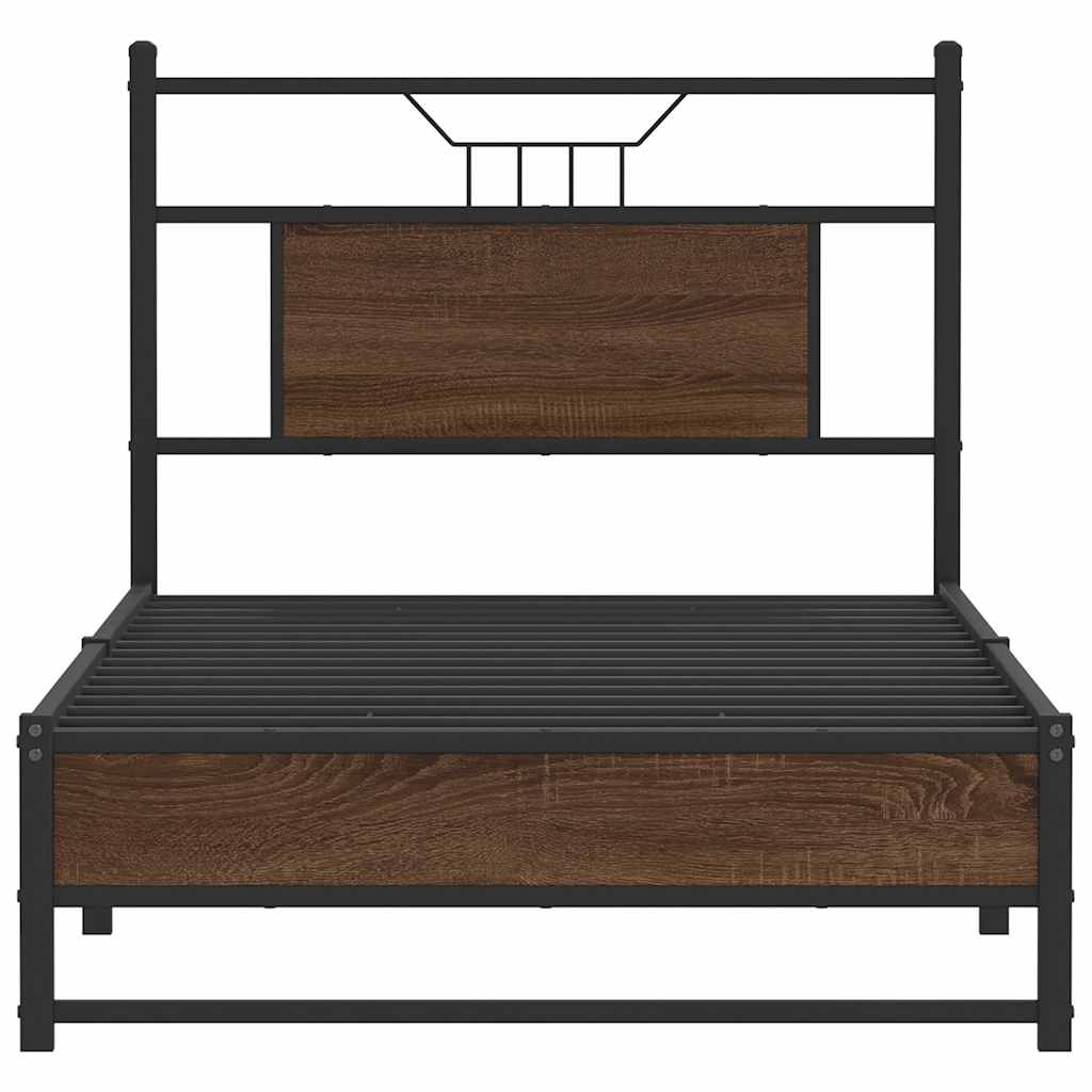 Sengeramme uten madrass brun eik 90x200 cm konstruert tre