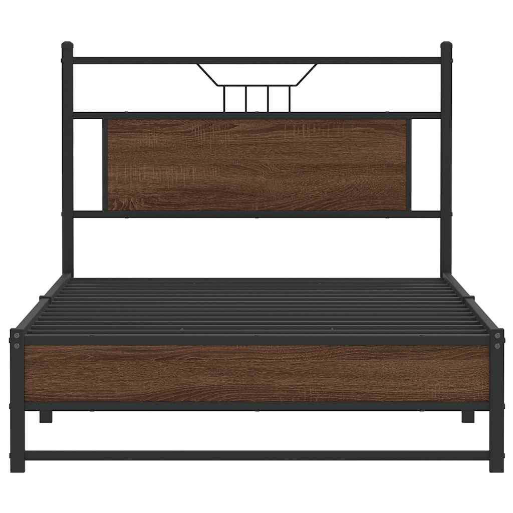 Sengeramme uten madrass brun eik 100x190 cm konstruert tre