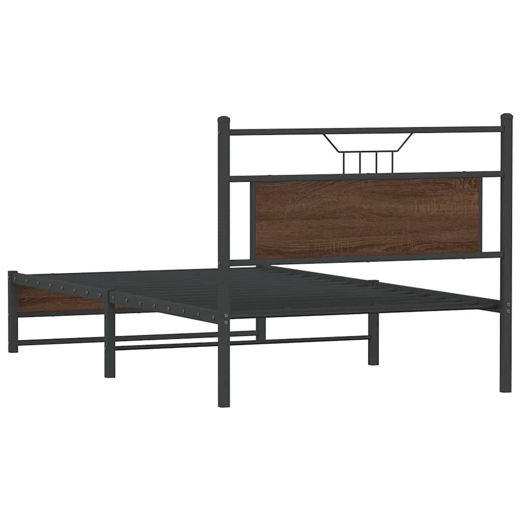 Sengeramme uten madrass brun eik 100x190 cm konstruert tre