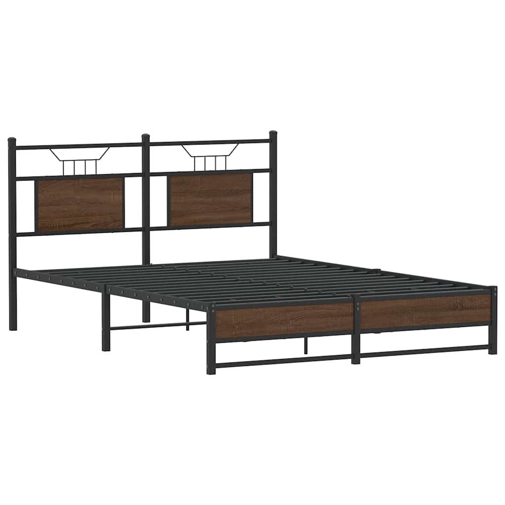 Sengeramme uten madrass brun eik 140x190 cm konstruert tre