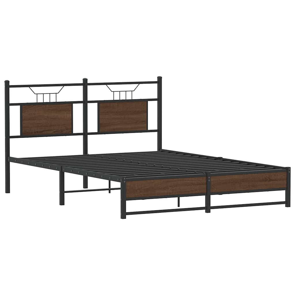 Sengeramme uten madrass brun eik 140x200 cm konstruert tre