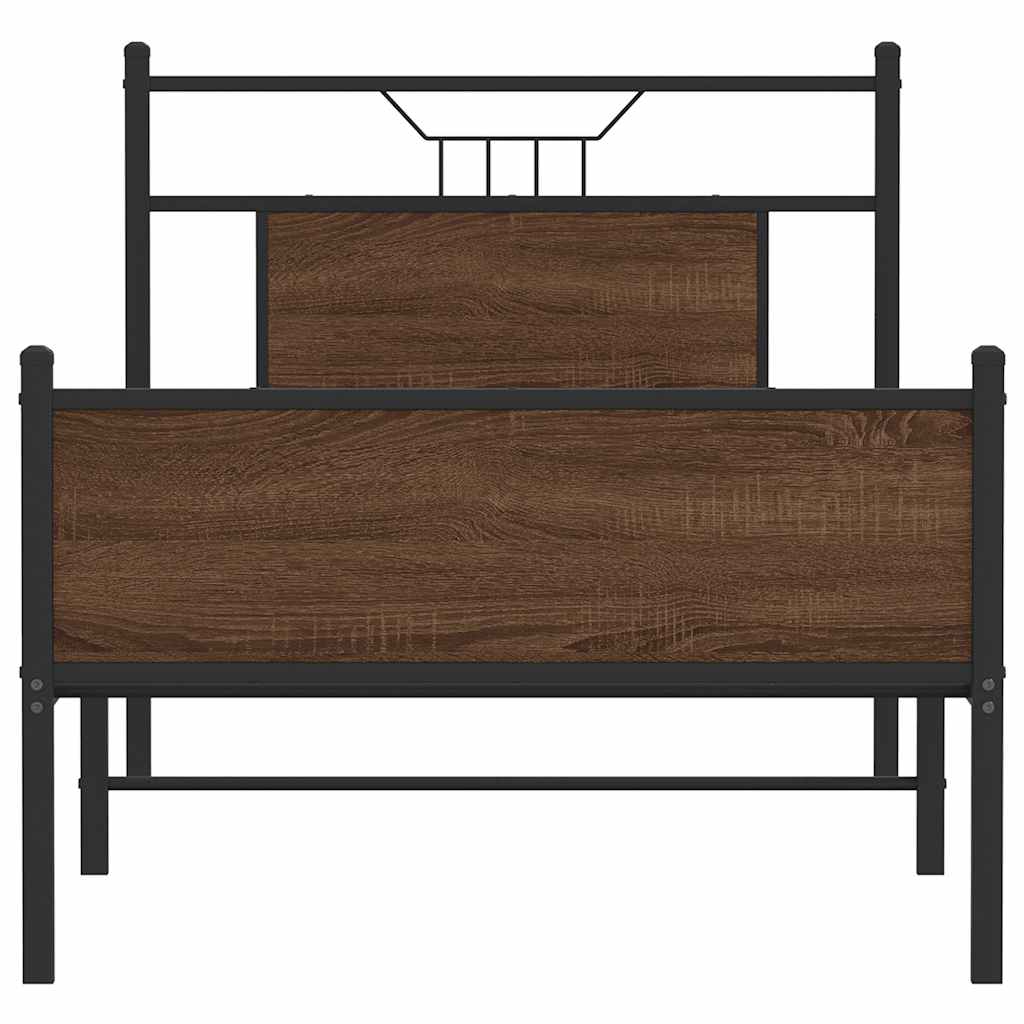 Sengeramme uten madrass brun eik 90x190 cm konstruert tre