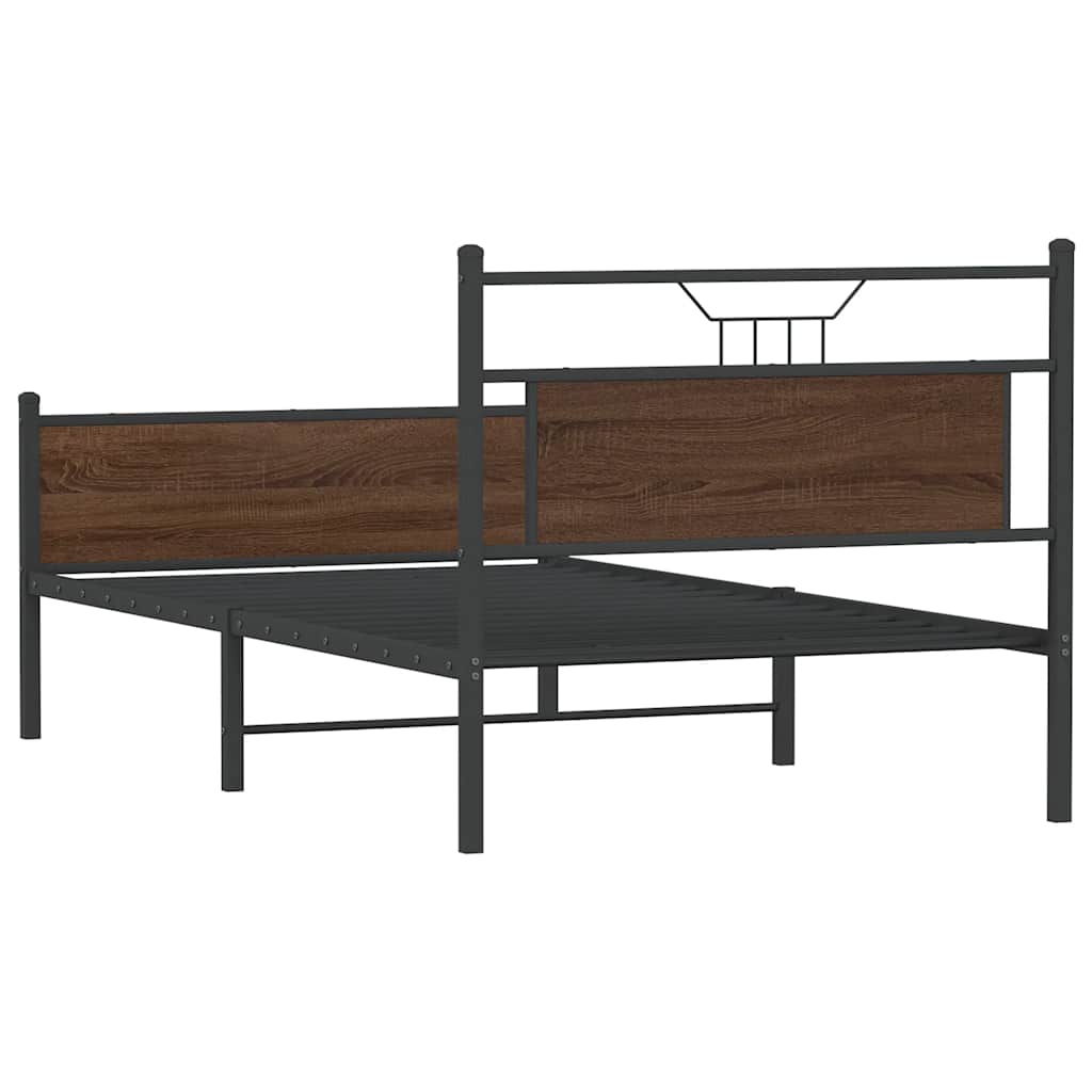 Sengeramme uten madrass brun eik 107x203 cm konstruert tre