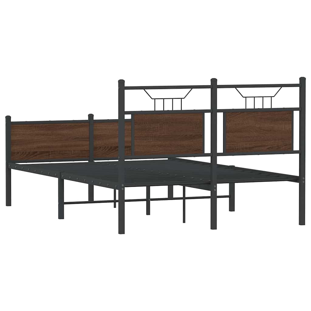 Sengeramme uten madrass brun eik 120x190 cm konstruert tre