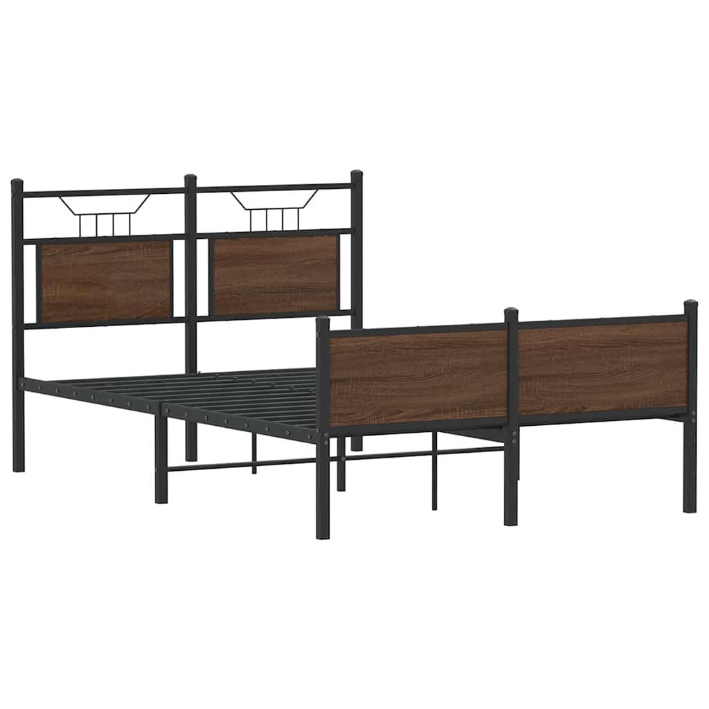 Sengeramme uten madrass brun eik 120x200 cm konstruert tre