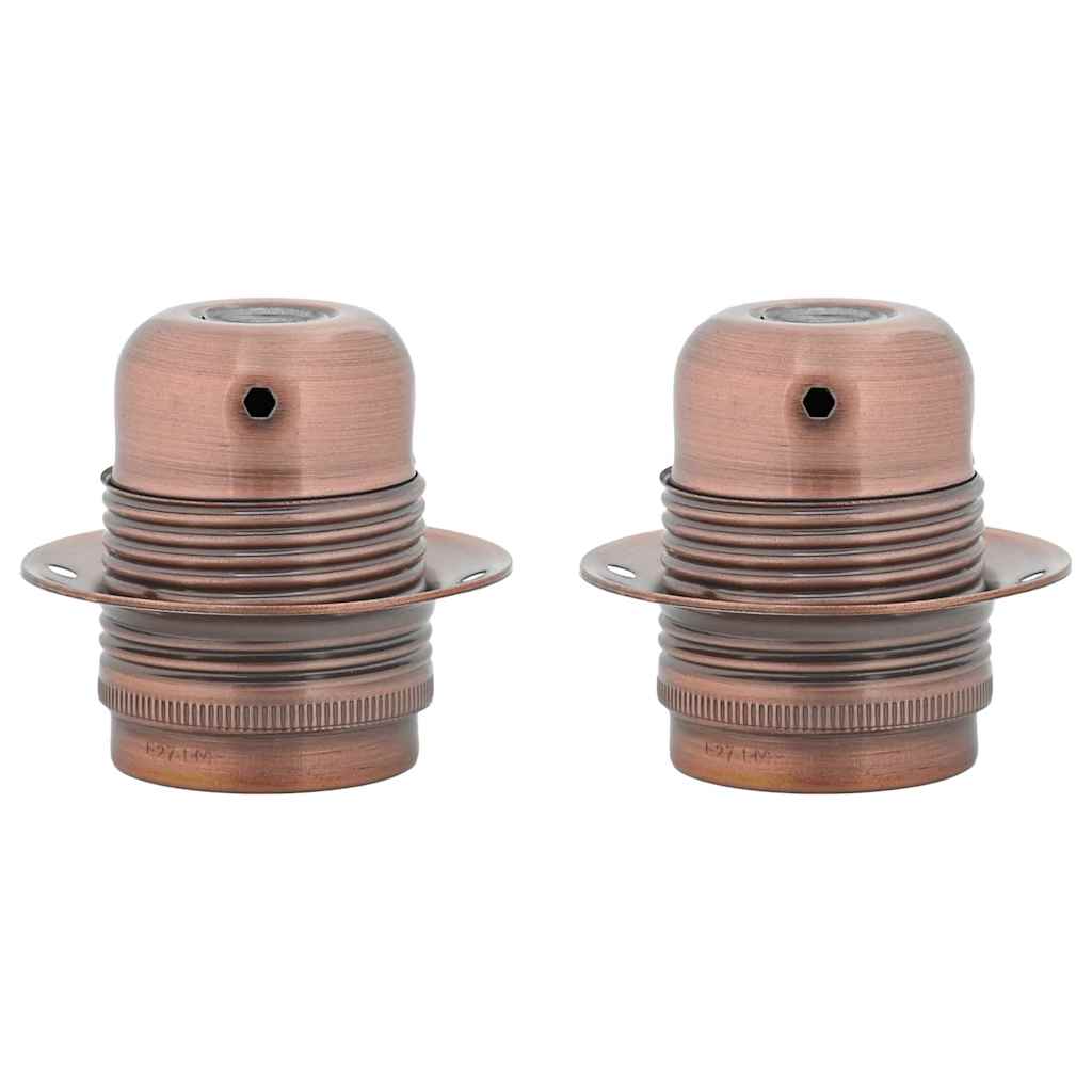 Lampeholdere 2 stk rød bronse E27