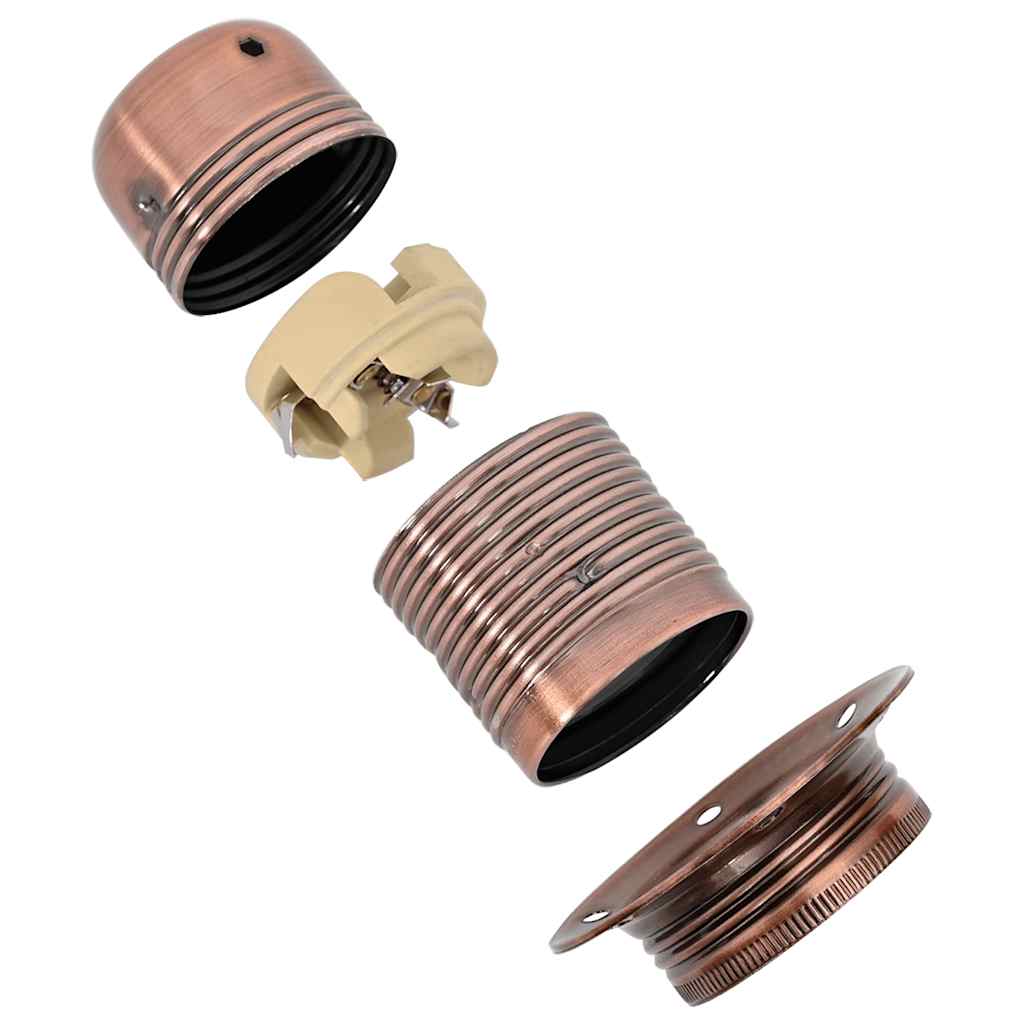 Lampeholdere 2 stk rød bronse E27