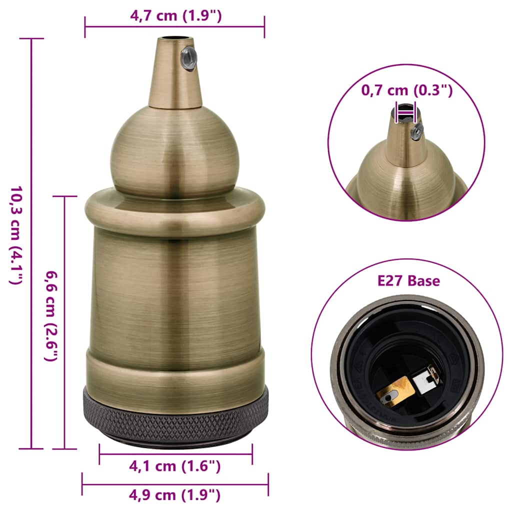 Lampeholdere 2 stk bronse E27