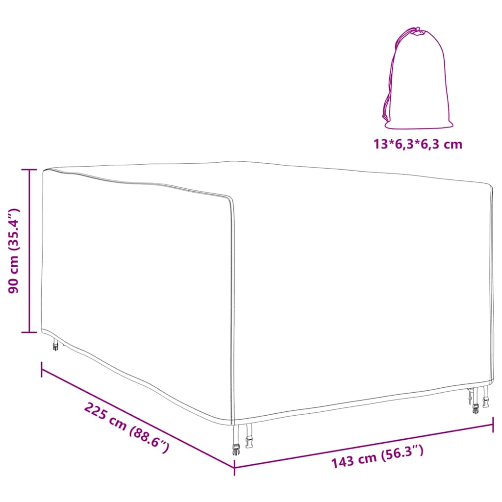 Møbelbeskyttelse Ensfarget Svart 143 x 225 x 90 cm 420D