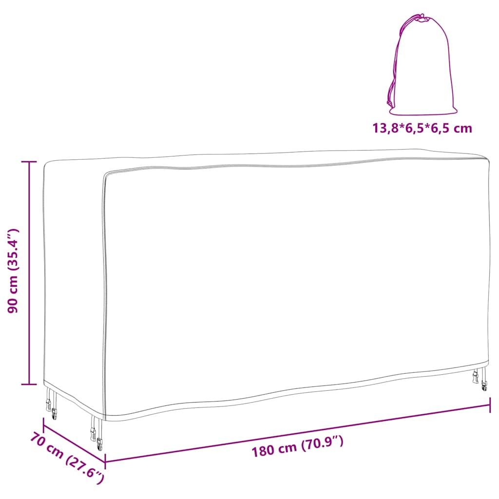 Møbelbeskyttelse Ensfarget Svart 180 x 70 x 90 cm 210D