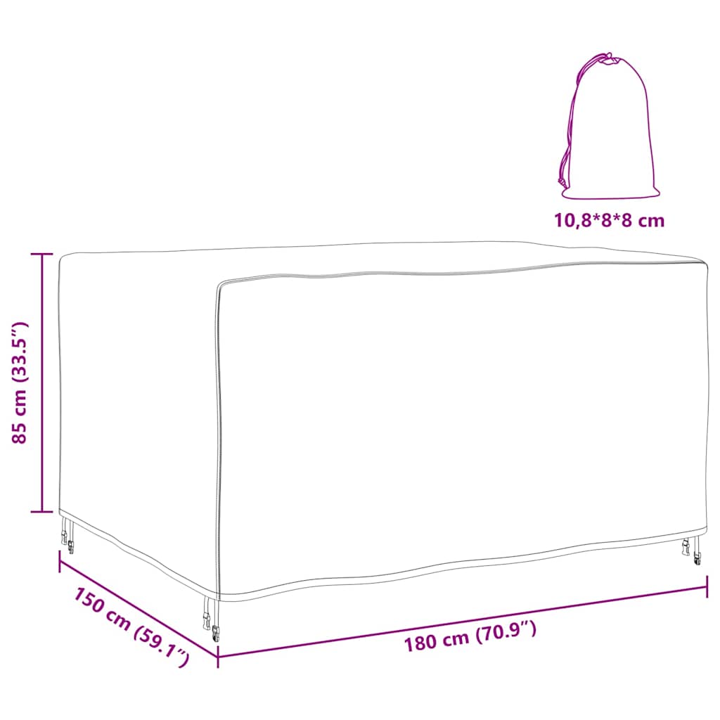 Møbelbeskyttelse Ensfarget Svart 180 x 150 x 85 cm 420D