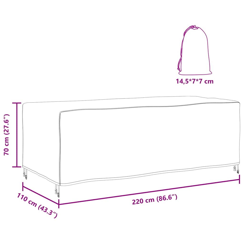 Møbelbeskyttelse Ensfarget Svart 220 x 110 x 70 cm 420D