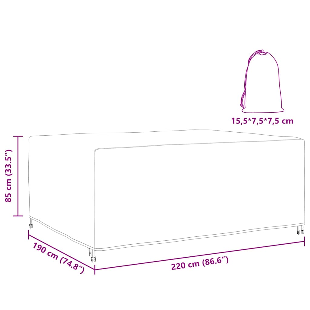 Møbelbeskyttelse Ensfarget Svart 220 x 190 x 85 cm 210D