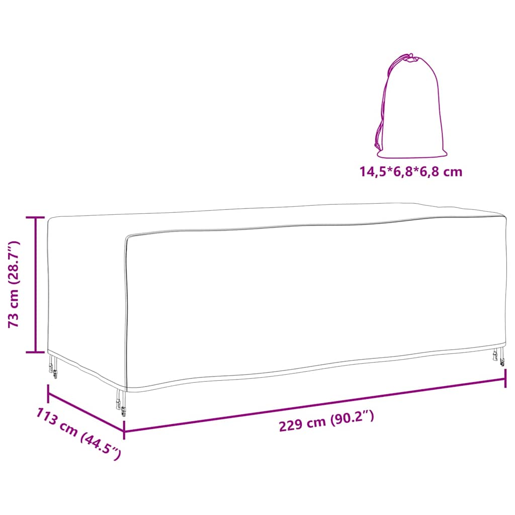 Møbelbeskyttelse Ensfarget Svart 229 x 113 x 73 cm 210D
