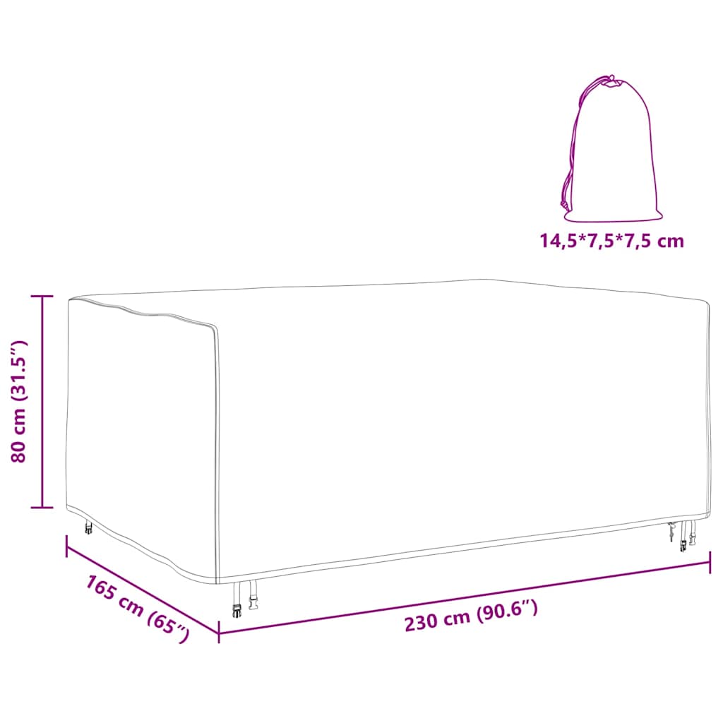 Møbelbeskyttelse Ensfarget Svart 230 x 165 x 80 cm 600D