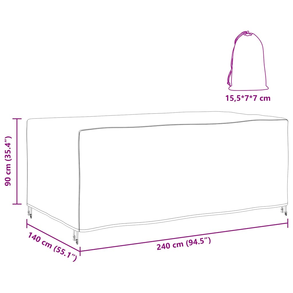 Møbelbeskyttelse Ensfarget Svart 240 x 140 x 90 cm 420D