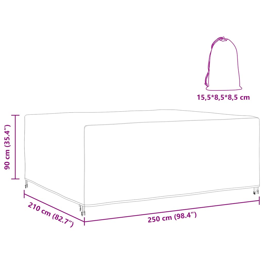 Møbelbeskyttelse Ensfarget Svart 250 x 210 x 90 cm 600D