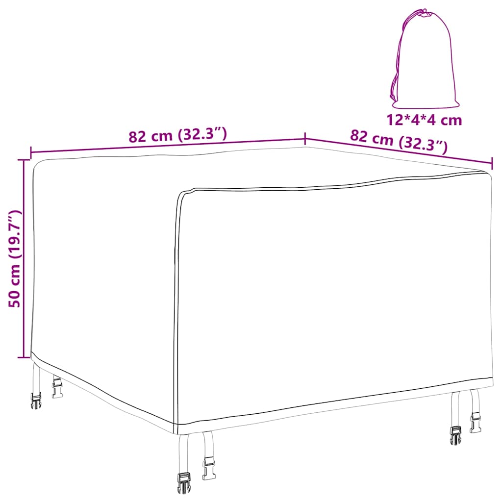 Møbelbeskyttelse Svart 82 x 82 x 50 cm 420D Oxford Stoff