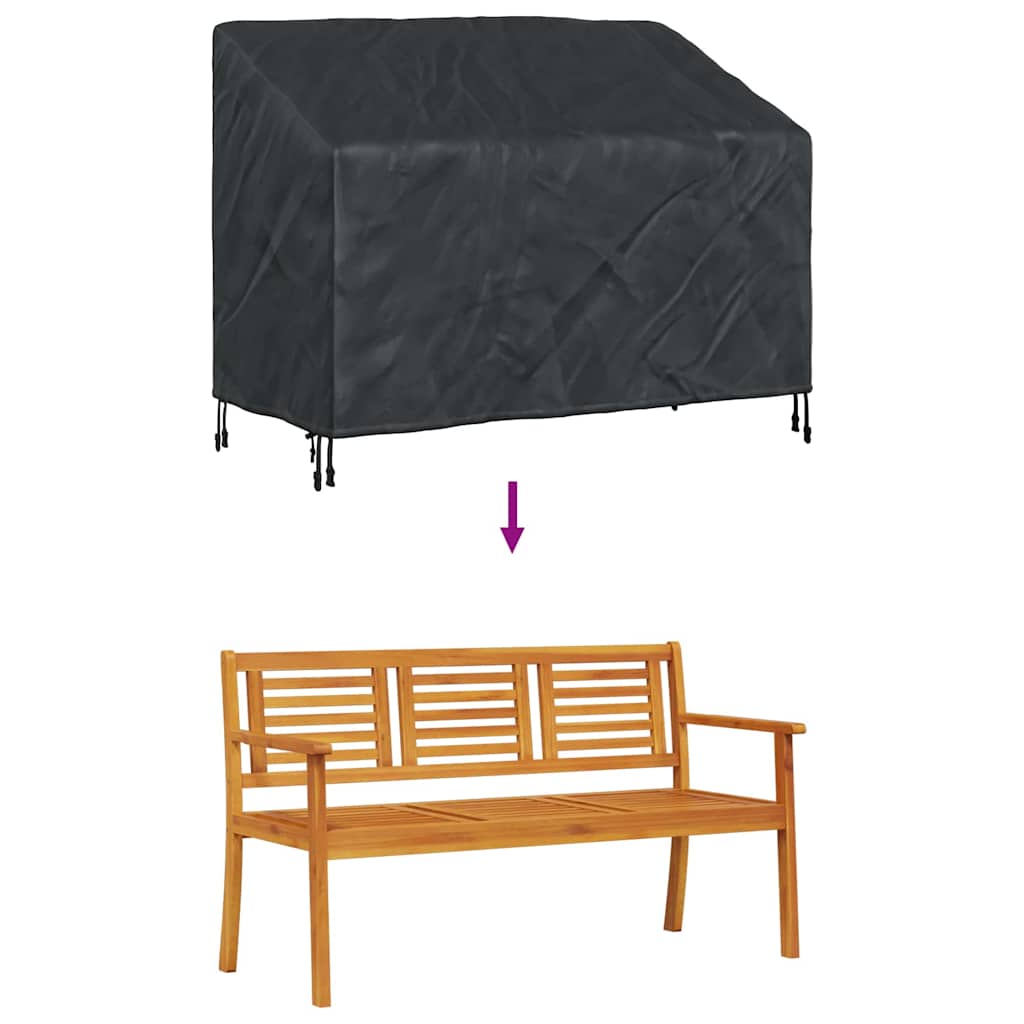 Hagebenkdeksel Svart 134 x 70 x 65 / 94 cm 210D Oxford stoff