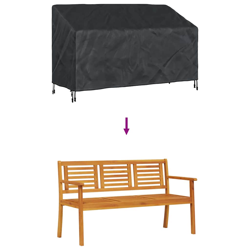 Hagebenkdeksel Svart 165 x 70 x 65 / 94 cm 210D Oxford stoff