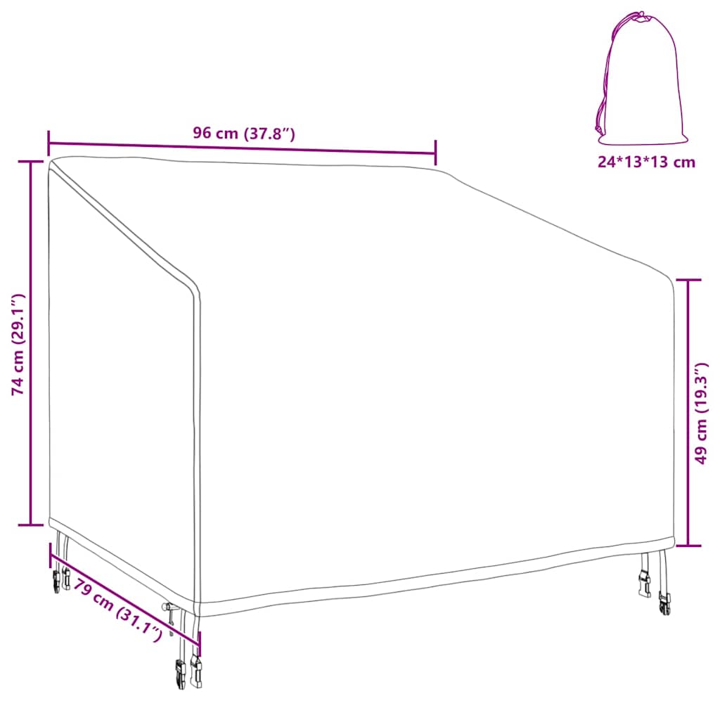 Hage Stoltrekk Svart 96 x 79 x 74 cm 210D Oxford stoff