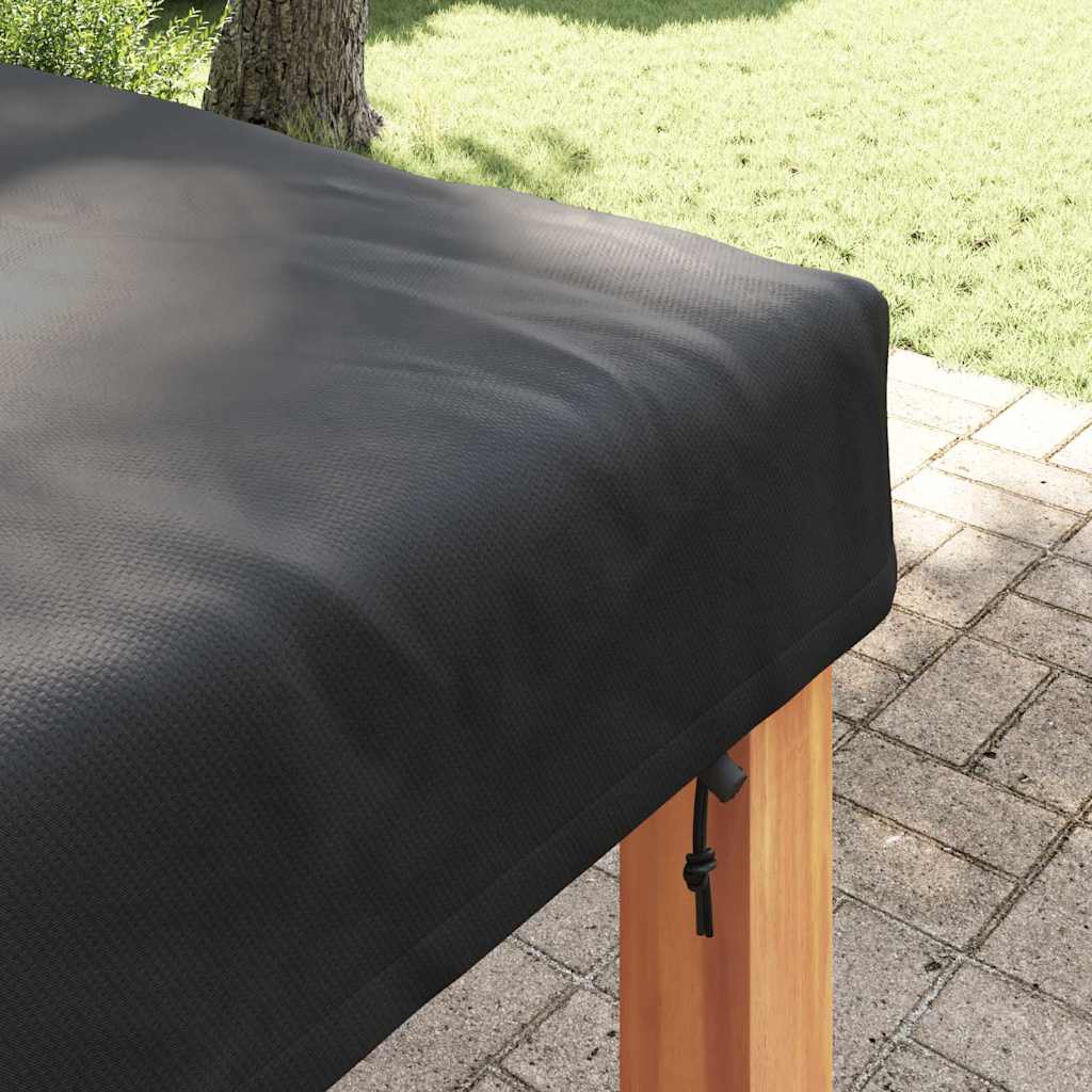 Bordduk Ensfarget Svart 142 x 142 x 15 cm stoff
