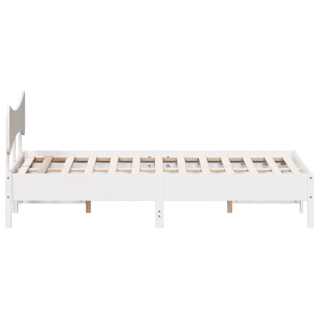 Sengeramme med madrass hvit 200x200 cm heltre furu