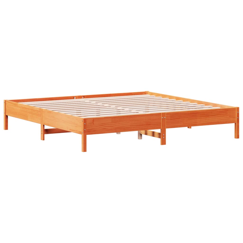 Sengeramme uten madrass voksbrun 180x200 cm heltre furu