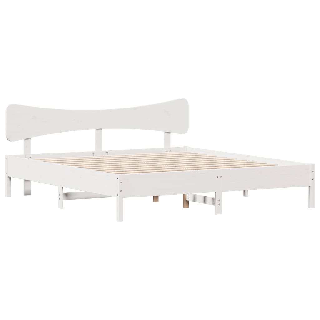 Sengeramme uten madrass hvit 160x200 cm heltre furu