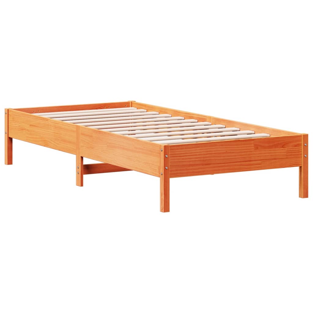 Sengeramme uten madrass voksbrun 90x200 cm heltre furu