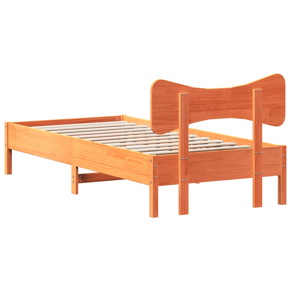 Sengeramme uten madrass voksbrun 90x200 cm heltre furu