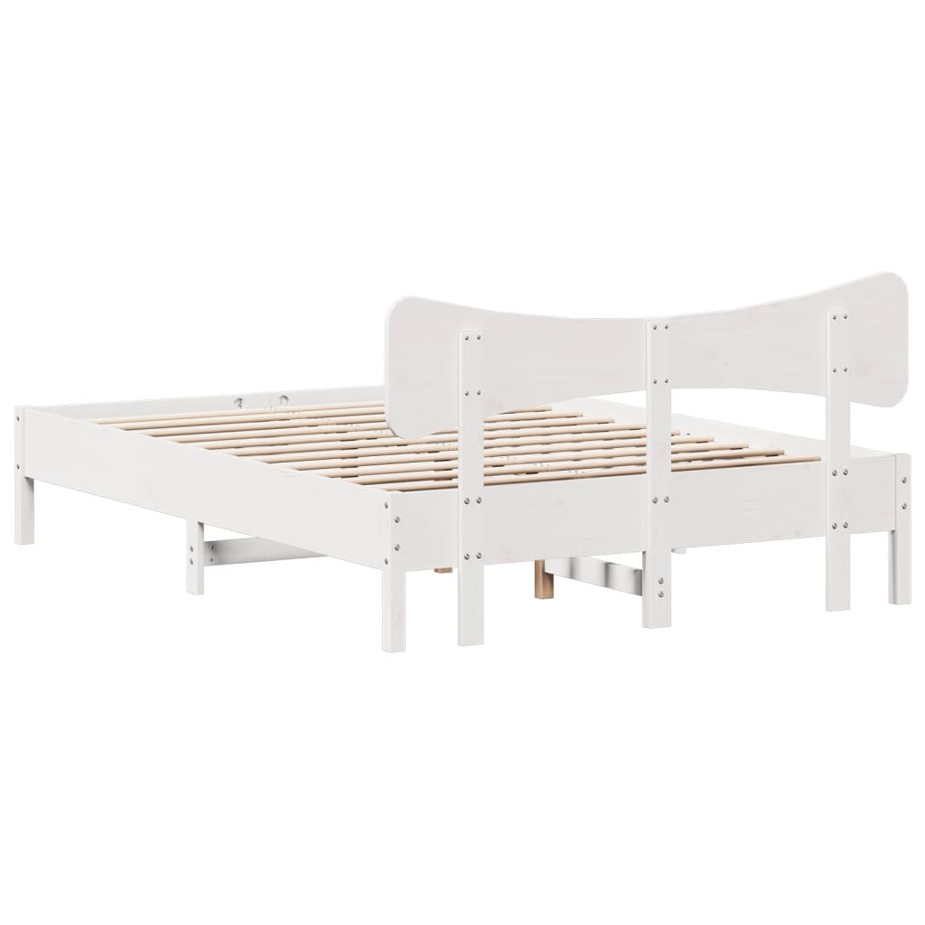 Sengeramme uten madrass hvit 135x190 cm heltre furu