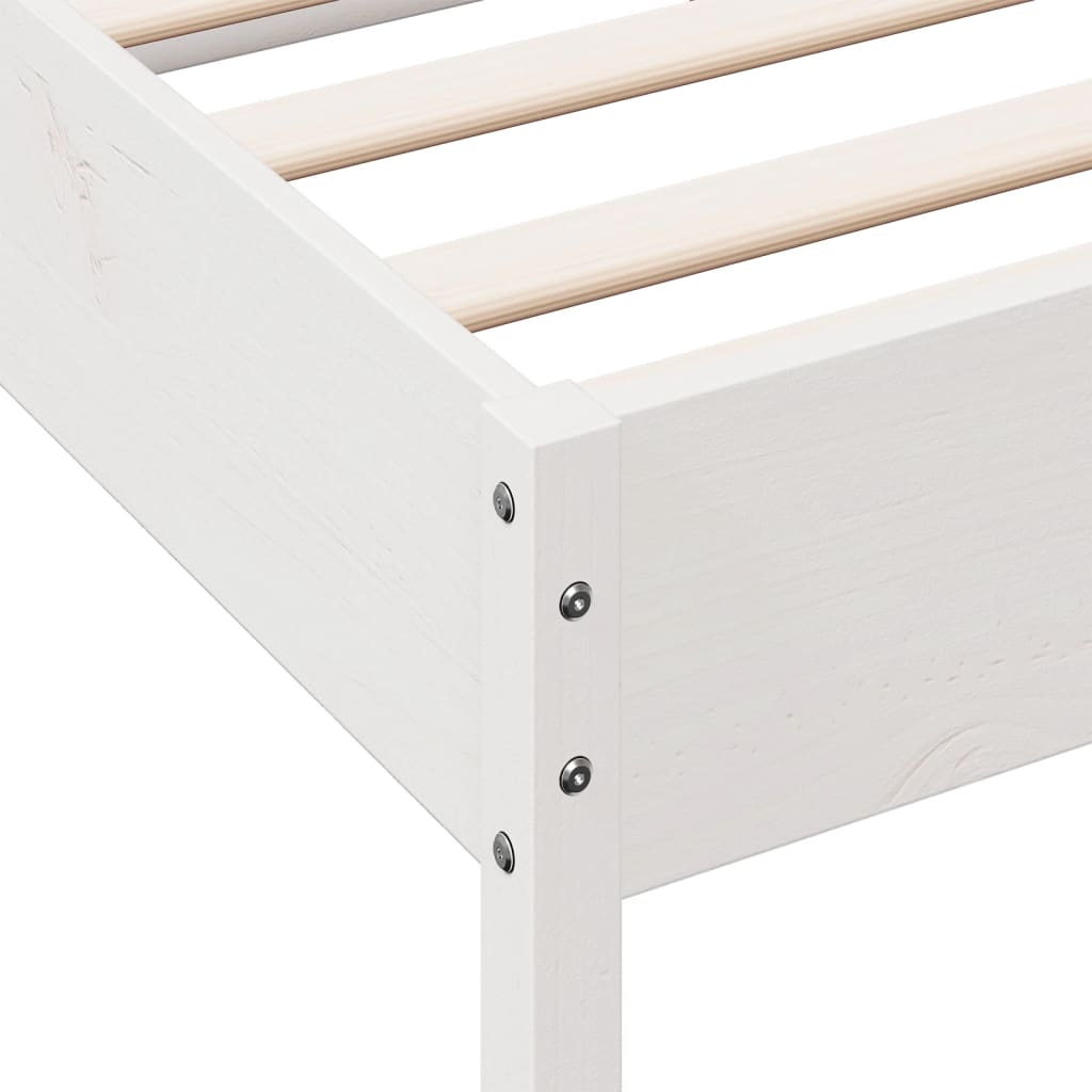 Sengeramme uten madrass hvit 135x190 cm heltre furu