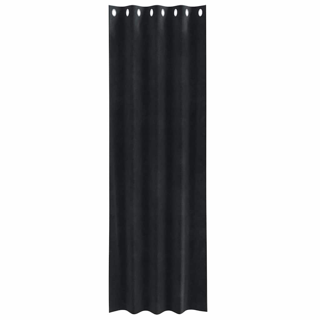 Blendingsgardiner 2 pcs Svart 140 x 225 cm Fløyel