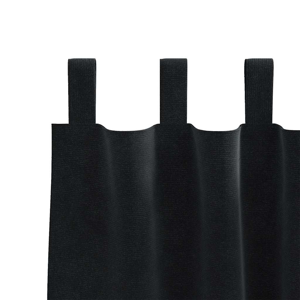 Blendingsgardiner 2 pcs Svart 140 x 140 cm Fløyel