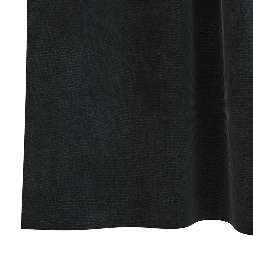 Blendingsgardiner 2 pcs Svart 140 x 140 cm Fløyel