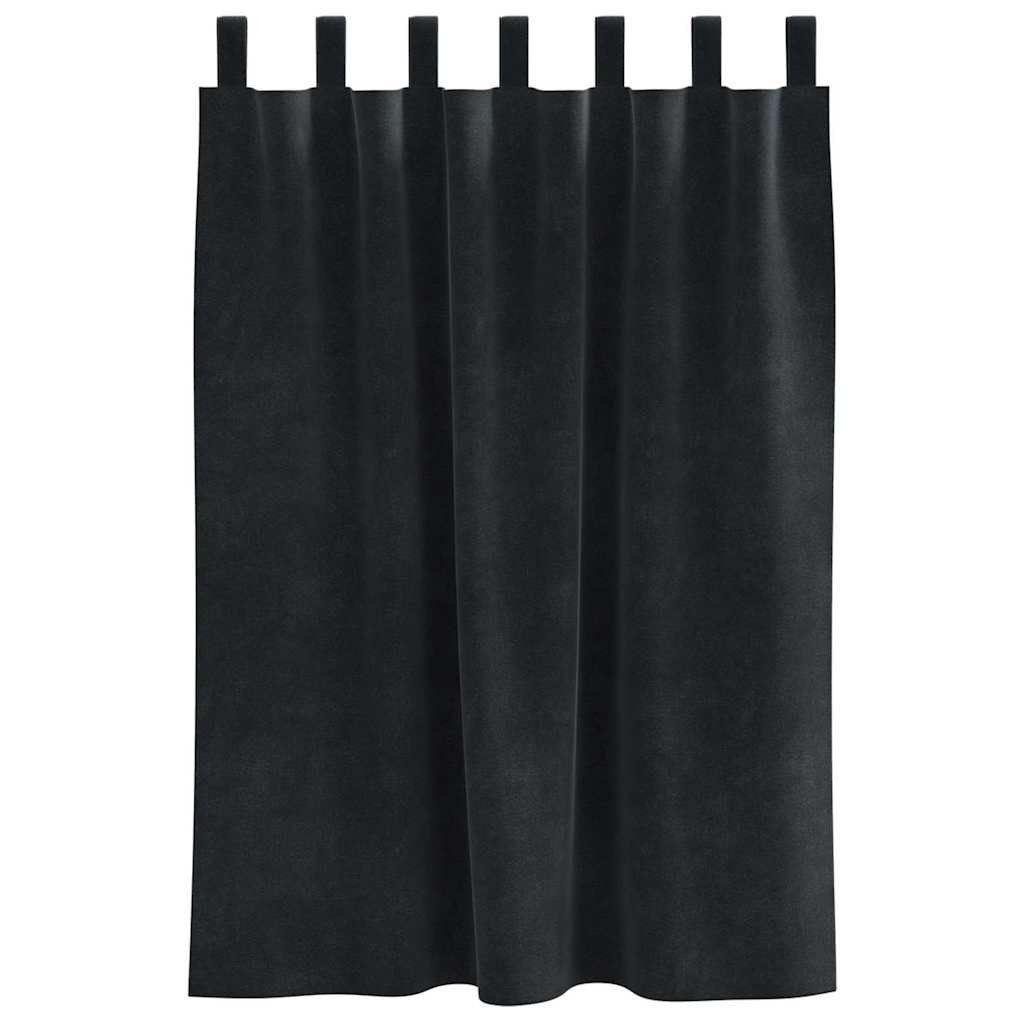 Blendingsgardiner 2 pcs Svart 140 x 140 cm Fløyel