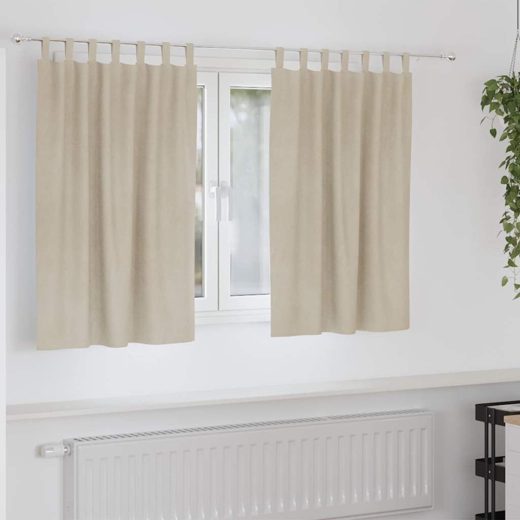 Blendingsgardiner 2 pcs Krem 140 x 140 cm Fløyel
