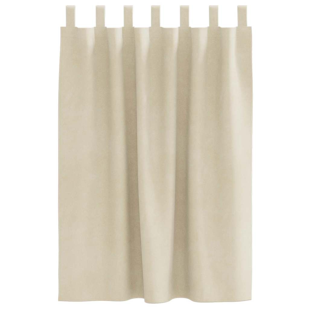 Blendingsgardiner 2 pcs Krem 140 x 140 cm Fløyel