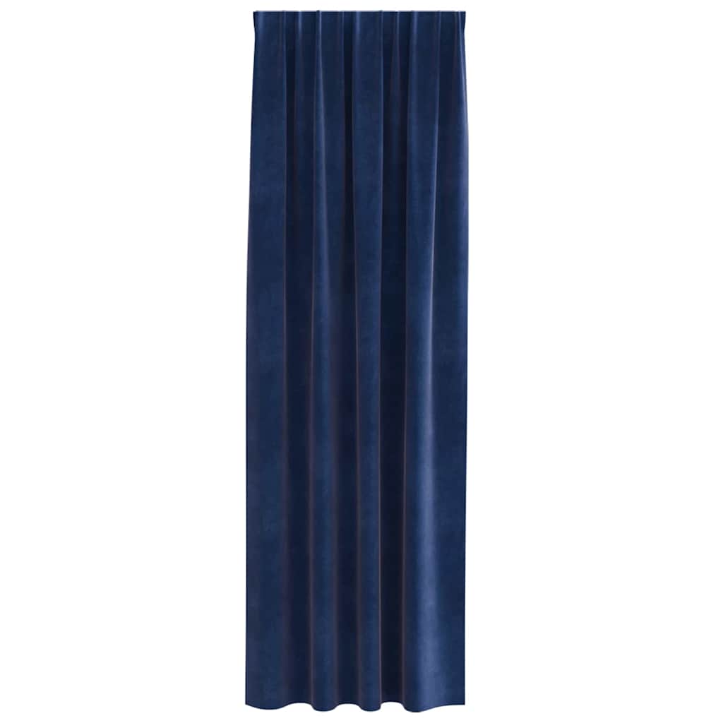 Blendingsgardiner 2 pcs Mørkeblå 140 x 245 cm Fløyel vidaXL