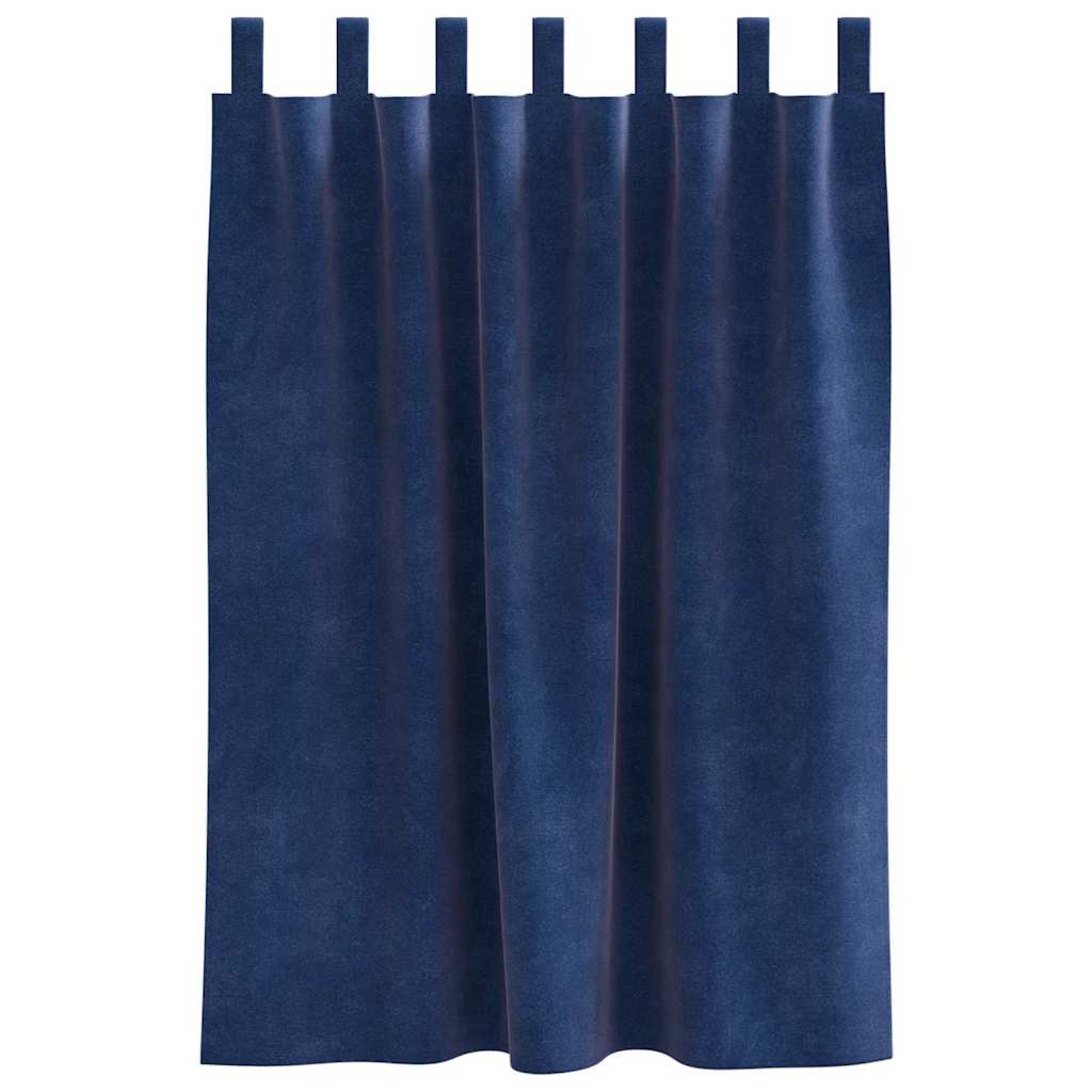 Blendingsgardiner 2 pcs Mørkeblå 140 x 140 cm Fløyel
