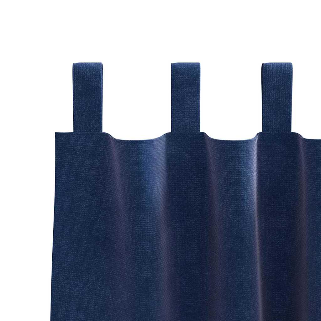 Blendingsgardiner 2 pcs Mørkeblå 140 x 225 cm Fløyel