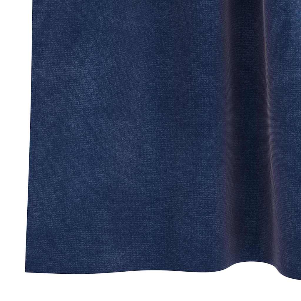 Blendingsgardiner 2 pcs Mørkeblå 140 x 225 cm Fløyel