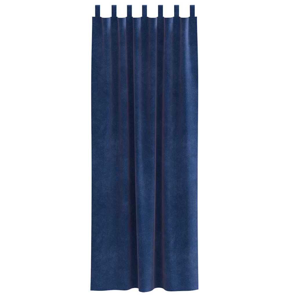 Blendingsgardiner 2 pcs Mørkeblå 140 x 225 cm Fløyel